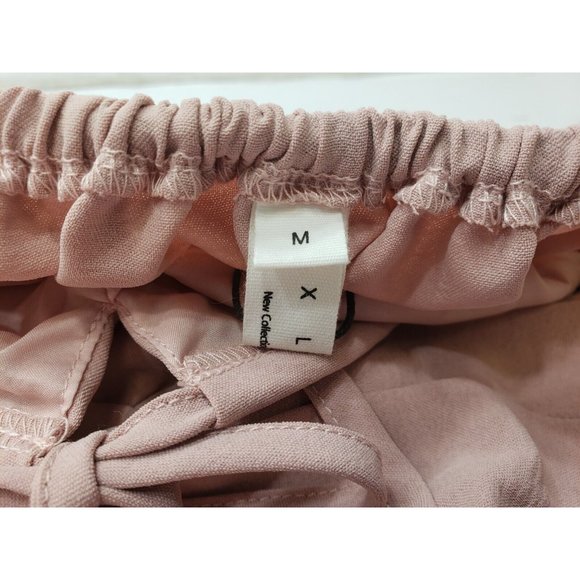 Exlura Womens Dress Puff Sleeve Off The Shoulder Ruched Back Stretch Pink Sz M - Picture 5 of 10